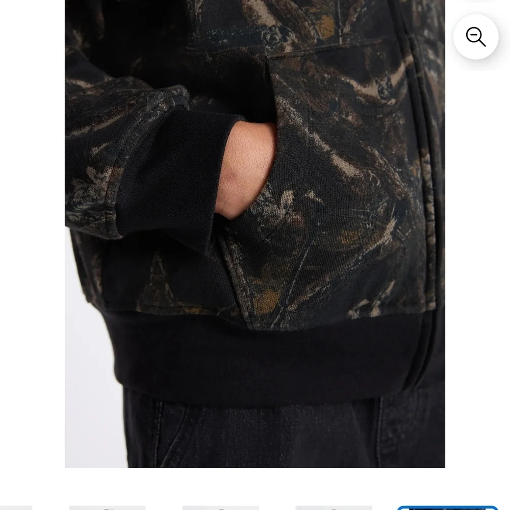Kids Black & Brown Camouflage Zip Hoodie NWT S 6/7
